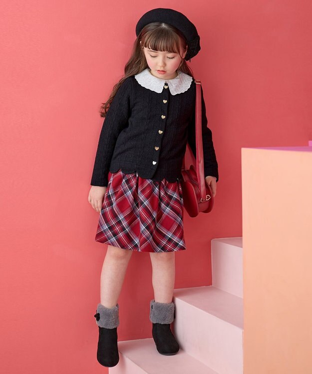 ANY KIDS リボン付き ベレー帽 ブラック