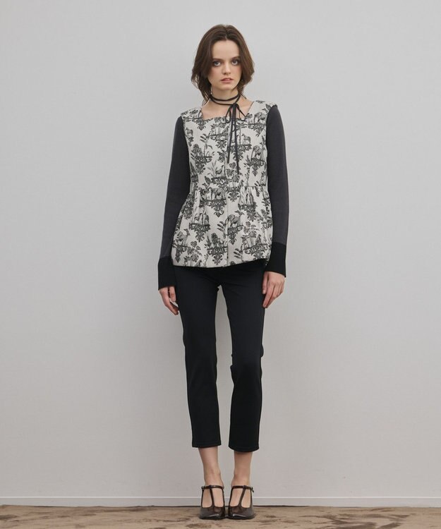 GRACE CONTINENTAL アニマルジャガードペプラムベスト キナリ