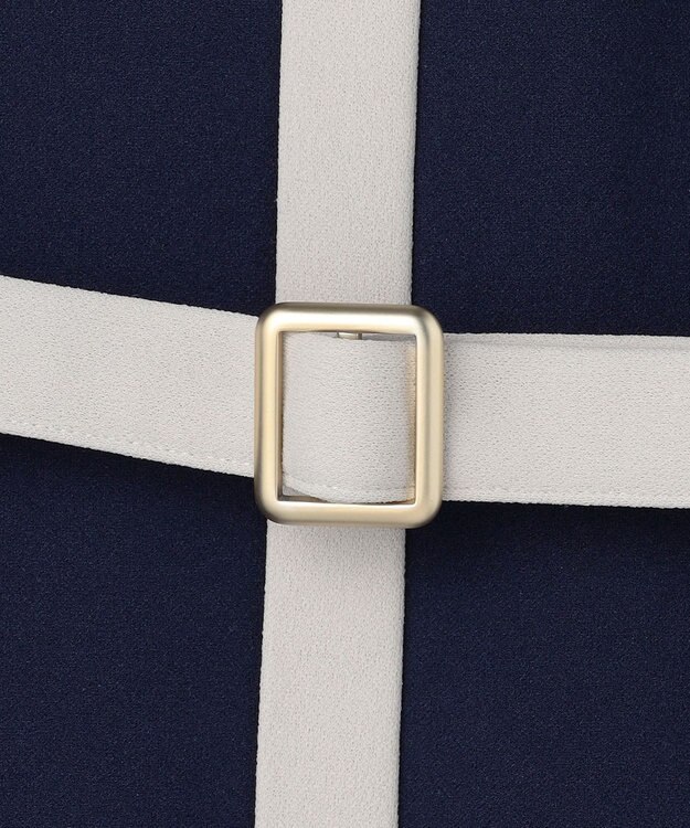 ANY SIS L バイカラー ワンピース ネイビー×ライトグレー