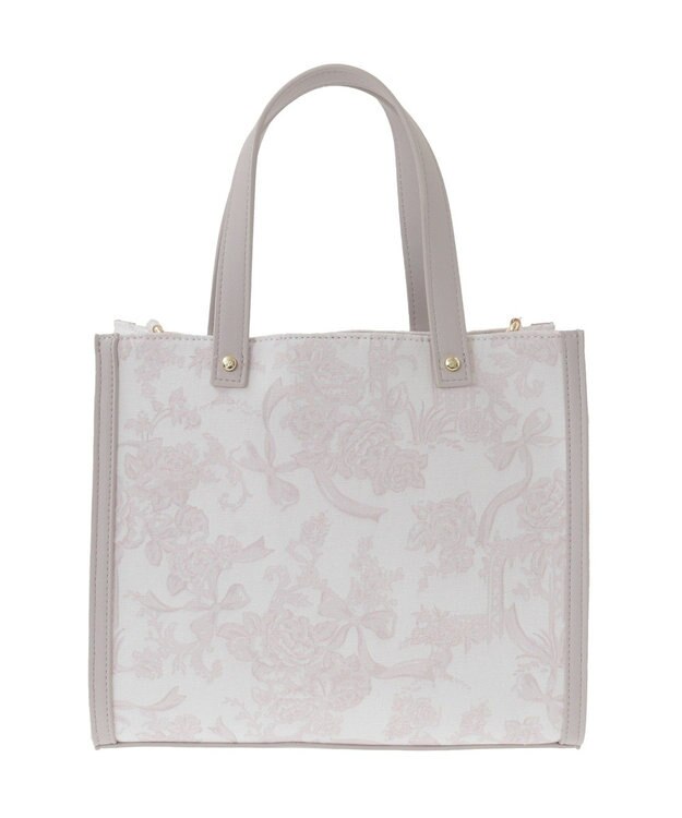 Maison de FLEUR フラワーガーデンプリント2Wayスクエアトート Pink