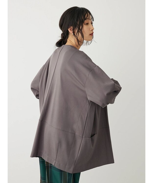 CRAFT STANDARD BOUTIQUE ポンチノーカラージャケット Charcoal Gray