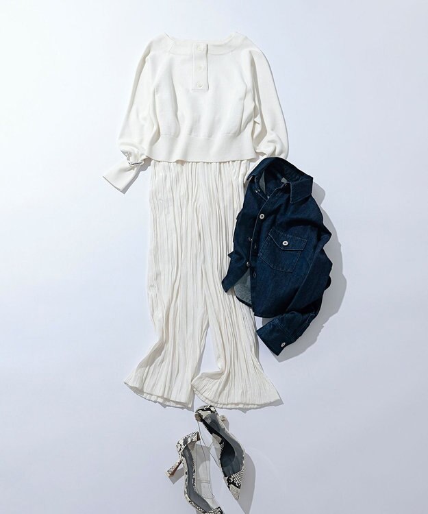 uncrave スウェットライクニット ヘンリーネックトップス オフ