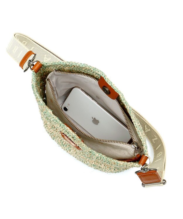 IBIZA ラフィア　ショルダーバッグ エメラルドグリーン