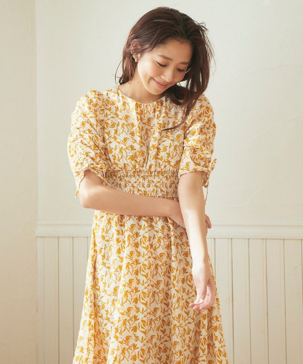 Feroux フラワープリント ワンピース ホワイト系1