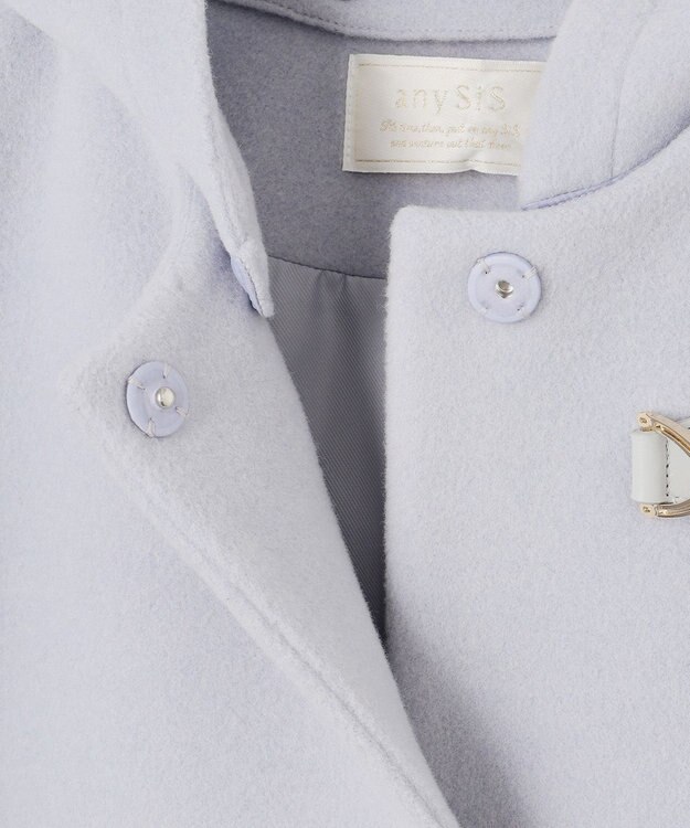 ANY SIS S 【2WAY】ファインウールモッサ ショートコート 【WEB・一部店舗限定】ライトブルー