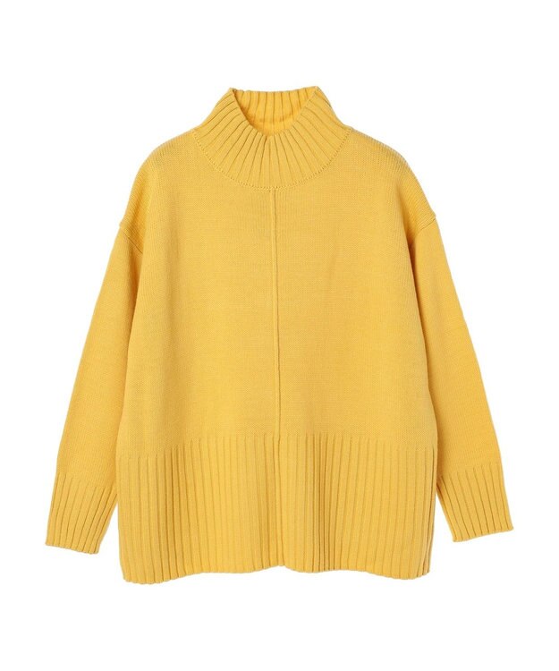 Green Parks 洗える　バックスリットニットプルオーバー Yellow