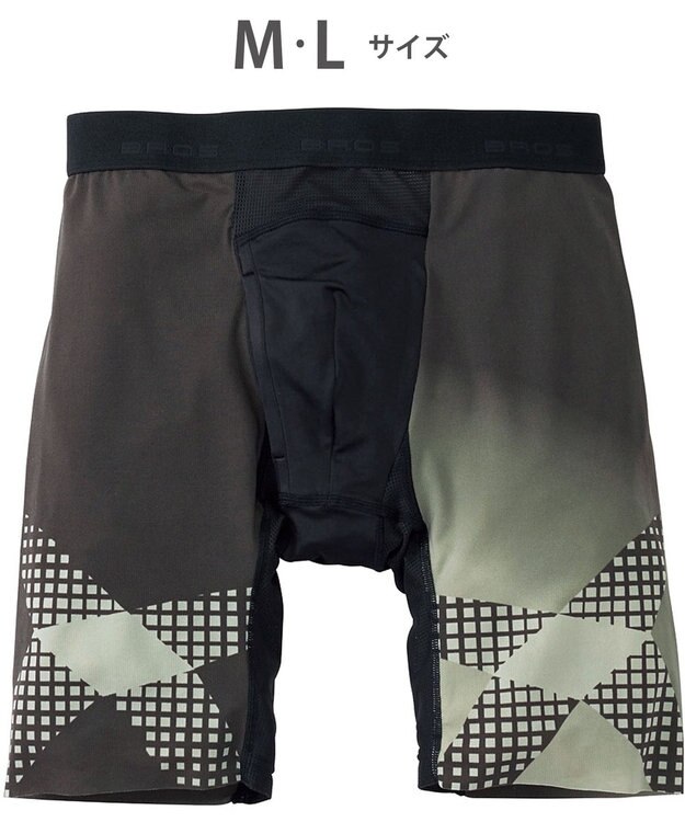 WACOAL MEN ボクサーパンツ【CROSSWALKER】はいて歩いてカロリー消費アップをめざそう！ムレ軽減設計 前開き スパッツ ロング丈 GX6007 /ブロス バイ ワコールメン ベージュ