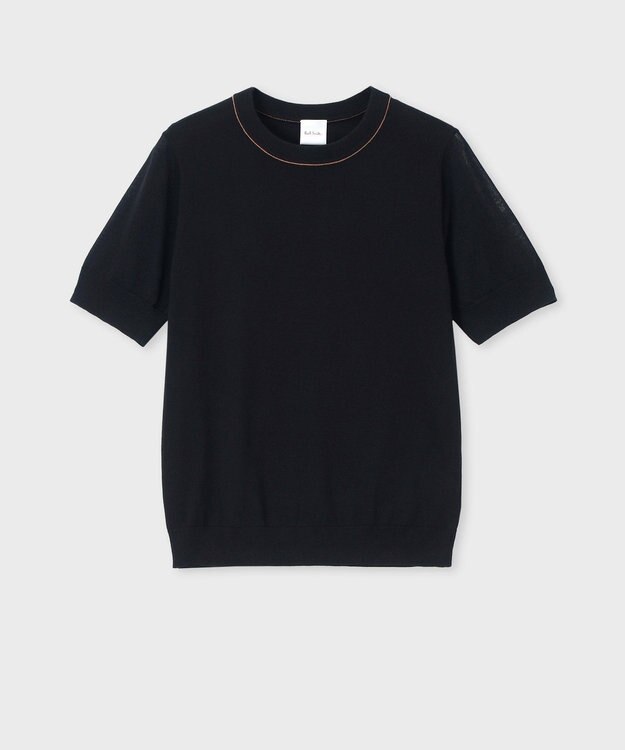 Paul Smith 【洗える】シアー コンビネーション ニット ブラック