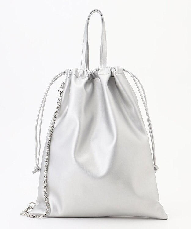 ICB 【2WAY】ドロストトートショルダー シルバー