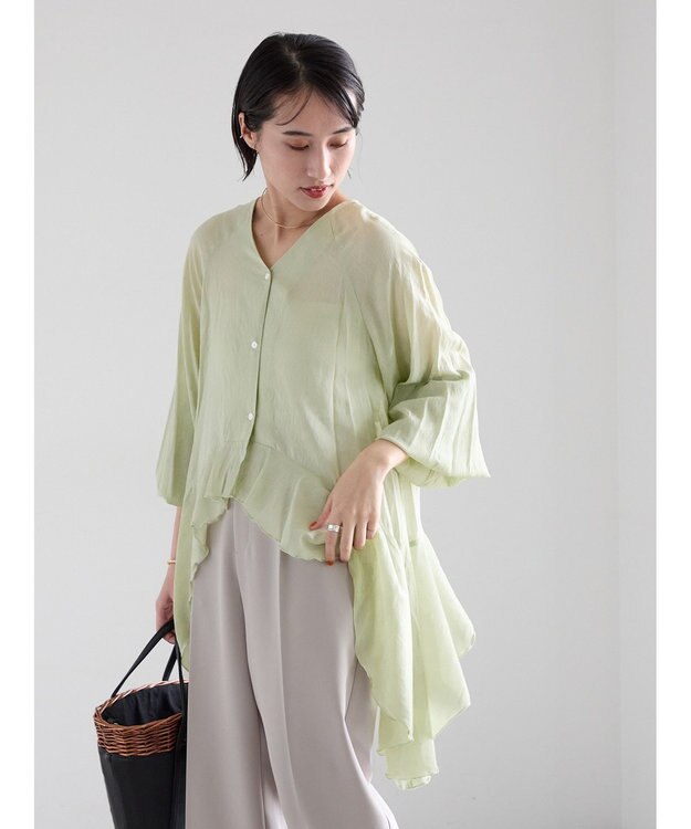 Te chichi イレギュラーヘムチュニックブラウス ピスタチオ
