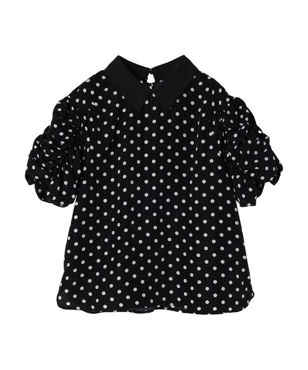 Green Parks AnriettMusee ギャザースリーブブラウス Dot