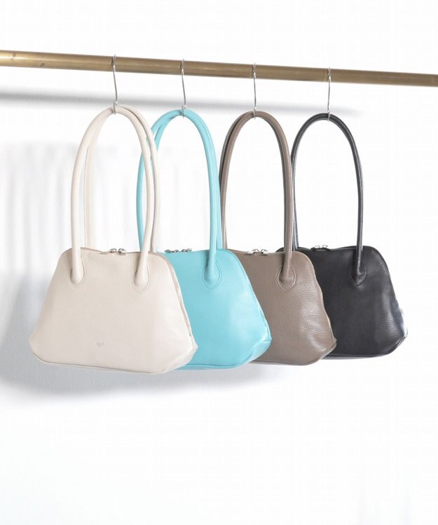 blancle シュリンクレザー 舟形ボストン ロビンエッグブルー