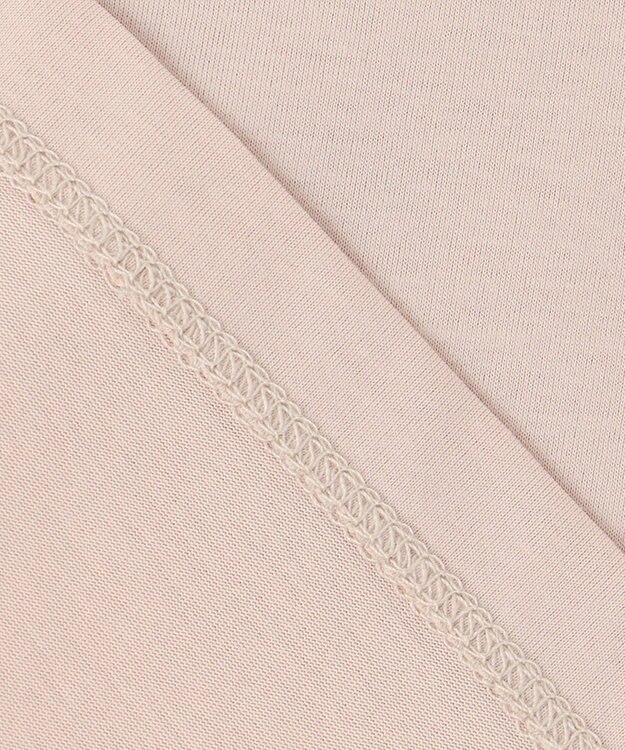 J.PRESS LADIES L コンビジャージー ギャザースリーブ カットソー ピンク系