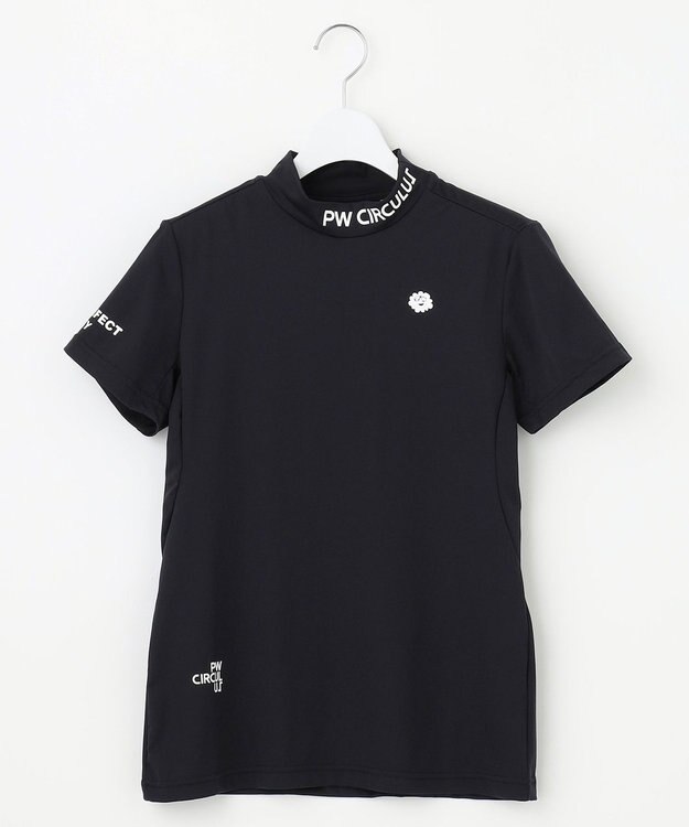PW CIRCULUS 【UVカット / 吸水速乾 / 伸縮性抜群】【WOMEN】NEW バックメッシュモック T ゴルフウェア レディース ブラック系
