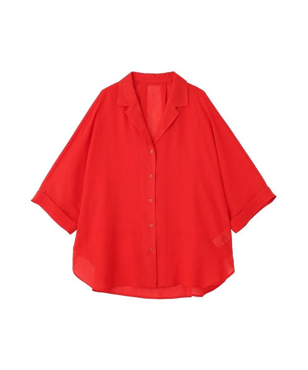 Green Parks 開襟シアーシャツジャケット Red