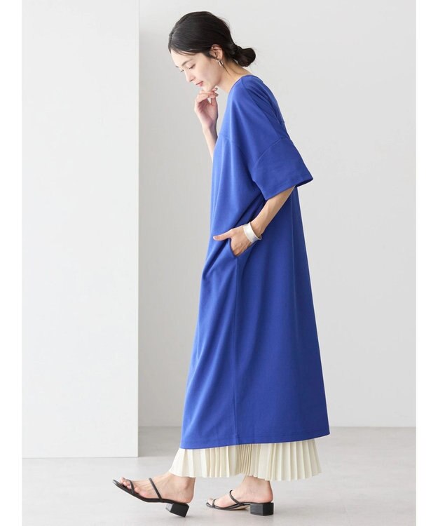 AMERICAN HOLIC 接触冷感カットジョーゼットボックスワンピース Blue