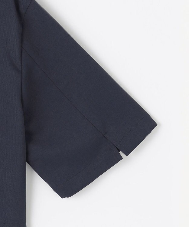 #Newans 【シワになりにくい】〈花乃まりあさんコラボ〉クロップドシャツジャケット ネイビー