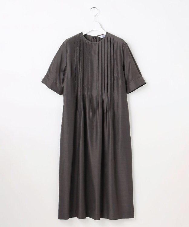 J.PRESS LADIES L エアリースパンボイル ワンピース スレートブラウン系