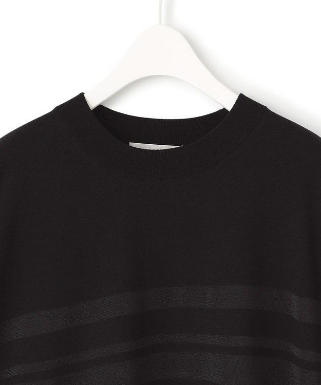 ICB L 【接触冷感・洗える】 VIS/NYハイゲージ シアーボーダープルオーバー ブラック系