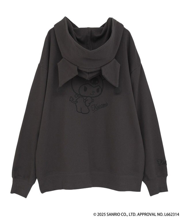 earth music&ecology マイメロディ＆クロミ／ｅａｒｔｈ　耳付きフーディー Charcoal Gray