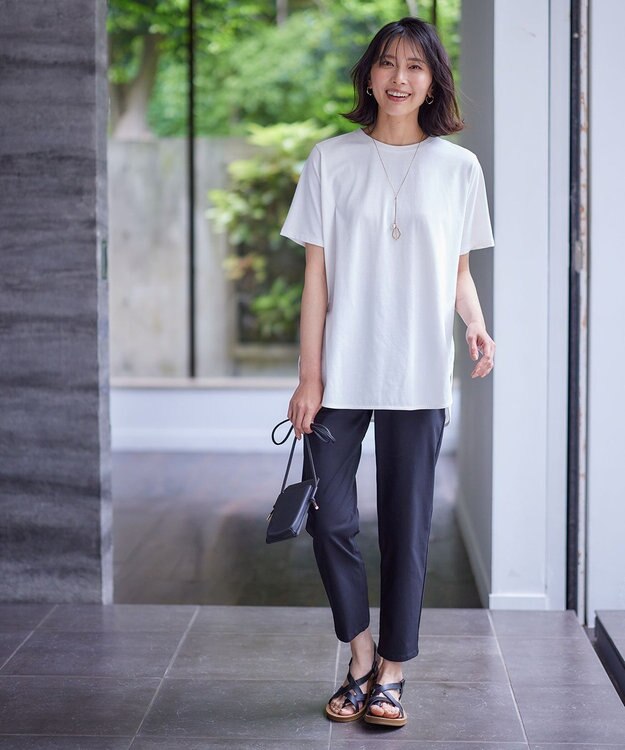 ANY L 【ウエストゴム/ストレッチ】大人の７daysデイリーパンツ ブラック