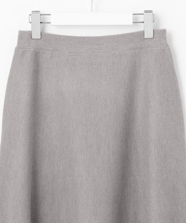 自由区 【セットアップ対応・洗える】ウールミラノニット スカート ライトグレー
