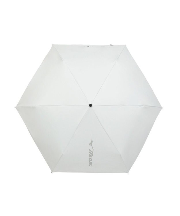 MOONBAT 【WEB限定】MIZUNO  (ミズノ) BIGロゴ 無地 日傘 折りたたみ傘 自動開閉 1プッシュ パラソル 晴雨兼用 軽量 一級遮光 遮熱効果 遮光率100% UV遮蔽100% ホワイト