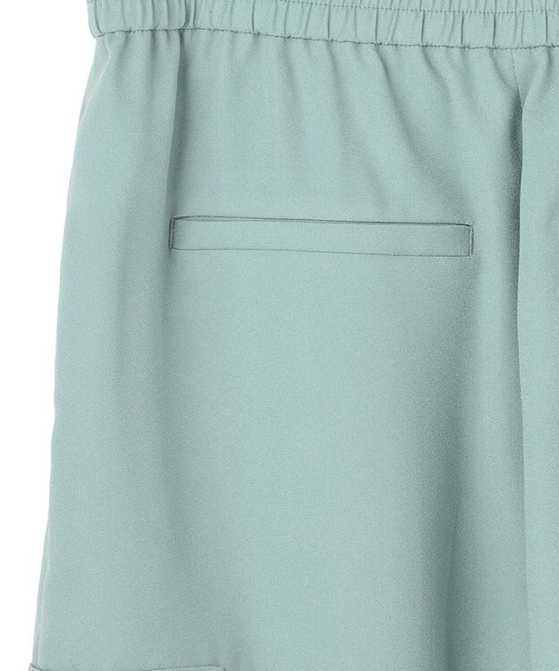 ICB 【先行予約】 FluidBackSatin ワイドストレートカーゴパンツ ダークセージ