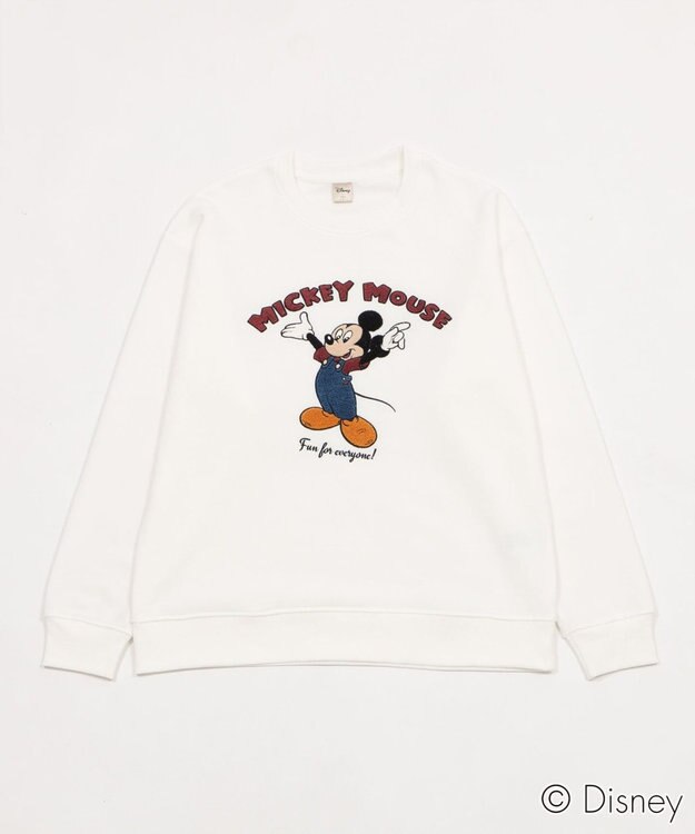 WEGO MICKEYサガラ刺繍スウェット オフホワイト