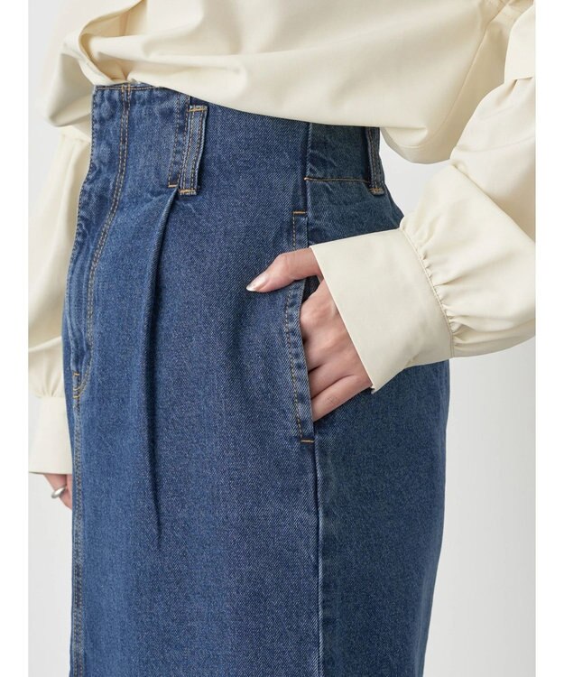 earth music&ecology ナローデニムスカート Medium Indigo