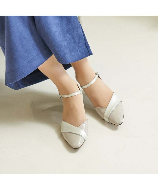 Riz raffinee セパレートパンプス アイボリーメタリック