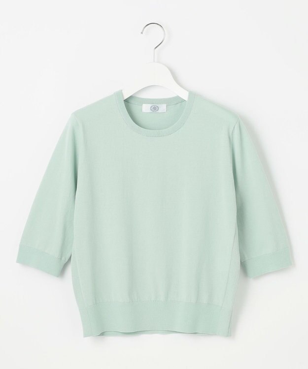 J.PRESS LADIES 【洗える】BASIC HT COTTON クールネック プルオーバー ミント系