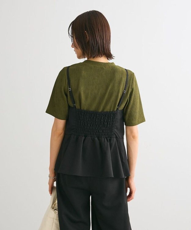 Green Parks ・ＥＬＥＮＣＡＲＥ　ＤＵＥ　ペプラムサロペット Black