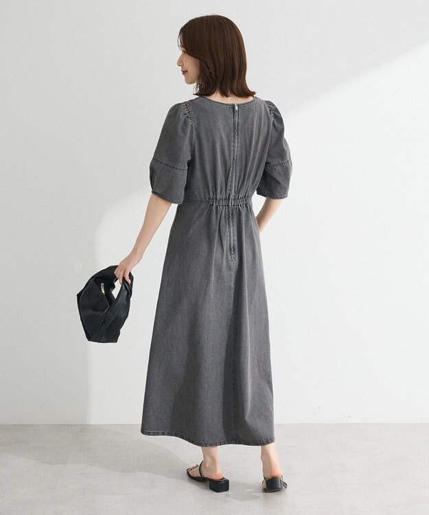 Green Parks ・ＥＬＥＮＣＡＲＥ　ＤＵＥ　デニム５分袖ワンピース Gray