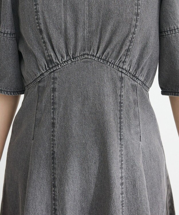 Green Parks ・ＥＬＥＮＣＡＲＥ　ＤＵＥ　デニム５分袖ワンピース Gray