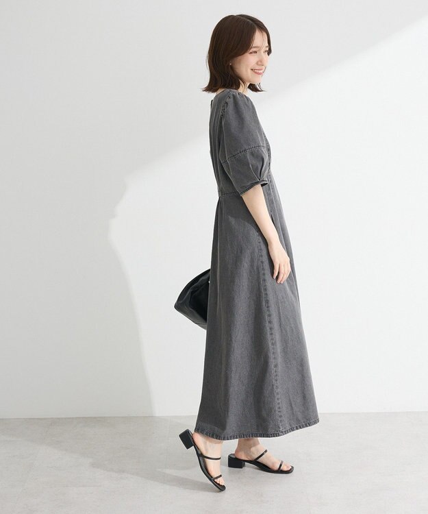 Green Parks ・ＥＬＥＮＣＡＲＥ　ＤＵＥ　デニム５分袖ワンピース Gray