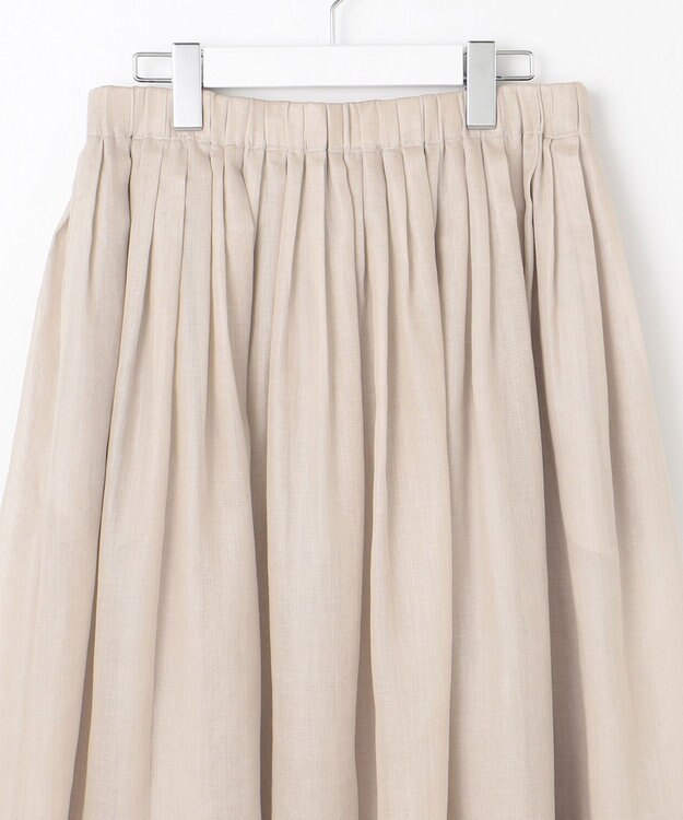 23区 L 【接触冷感/洗える】シアーフィルム フレアスカート ベージュ系