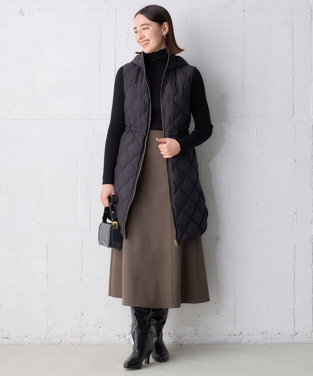 UNFILO ウールライクジャージー スカート モカ