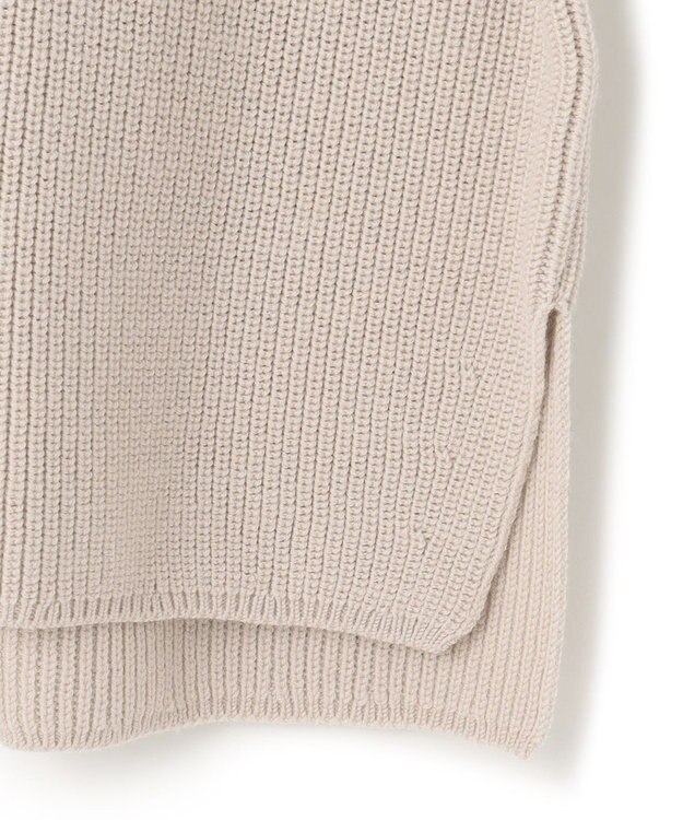 23区 L 【洗える】ウールコード ハーフジップ ニット ライトベージュ系