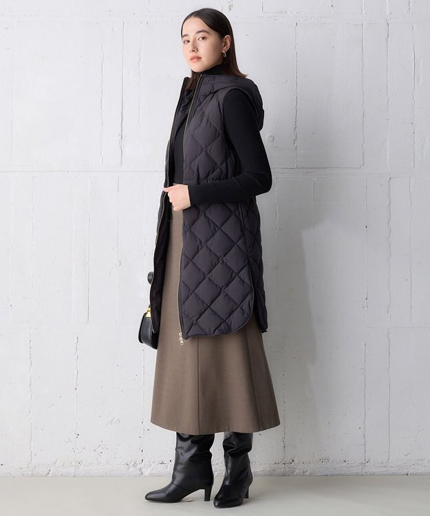 UNFILO ウールライクジャージー スカート モカ