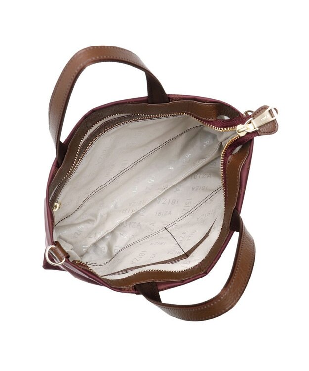IBIZA ロゴナイロン　2WAYバッグ バーガンディ