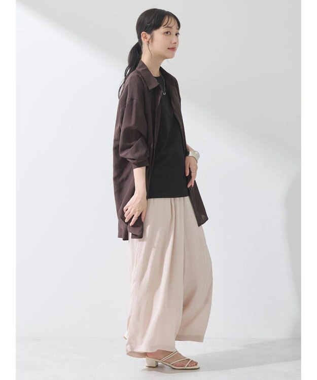 earth music&ecology レーヨンクレープイージーパンツ Beige