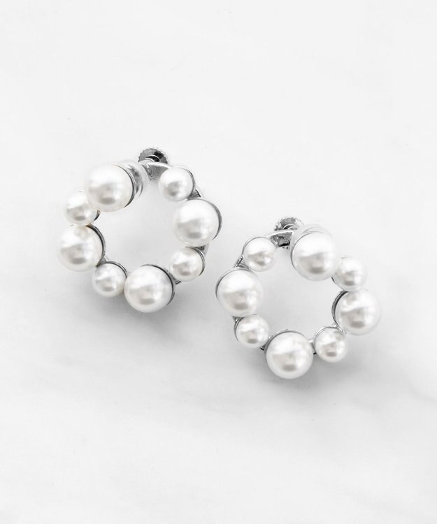 TOCCA FRILL PEARL EARRINGS イヤリング シルバー系