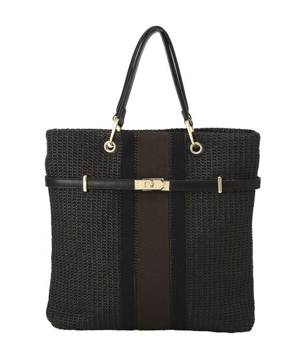 YECCA VECCA 【A4対応】2wayライントートバッグ Black