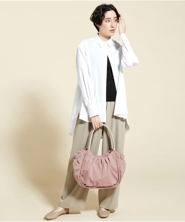 Y'SACCS 【Y’SACCS vous et】シャーリングトート ピンクベージュ