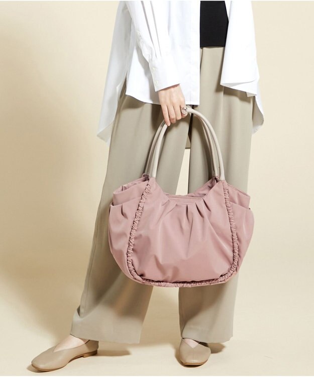 Y'SACCS 【Y’SACCS vous et】シャーリングトート ピンクベージュ