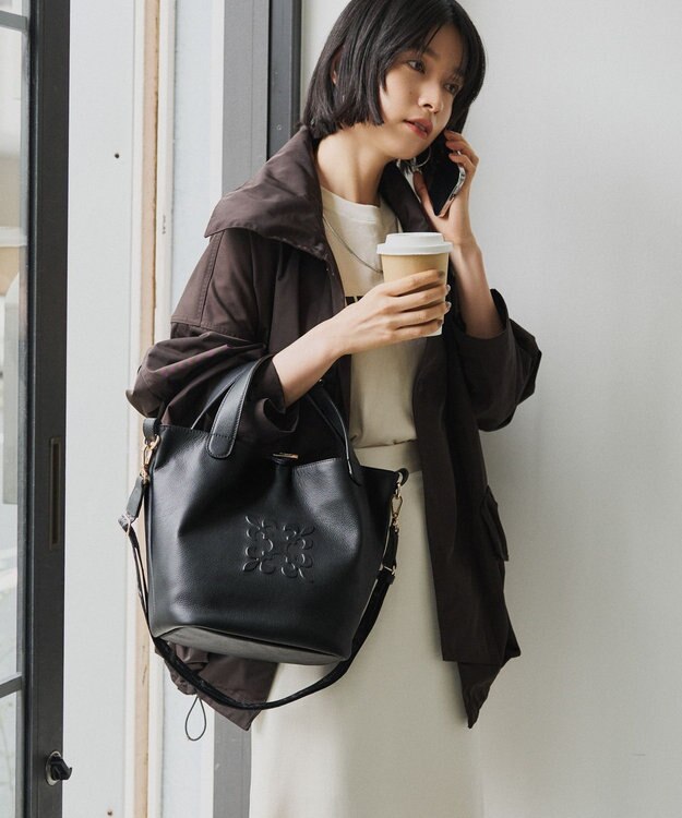 russet 《WEB限定》ソフトレザー2WAYミニトートバッグ(CE-1672-WEB) Black