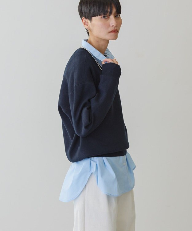 AMERICAN HOLIC スウェットライクニットプルオーバー Dark Navy