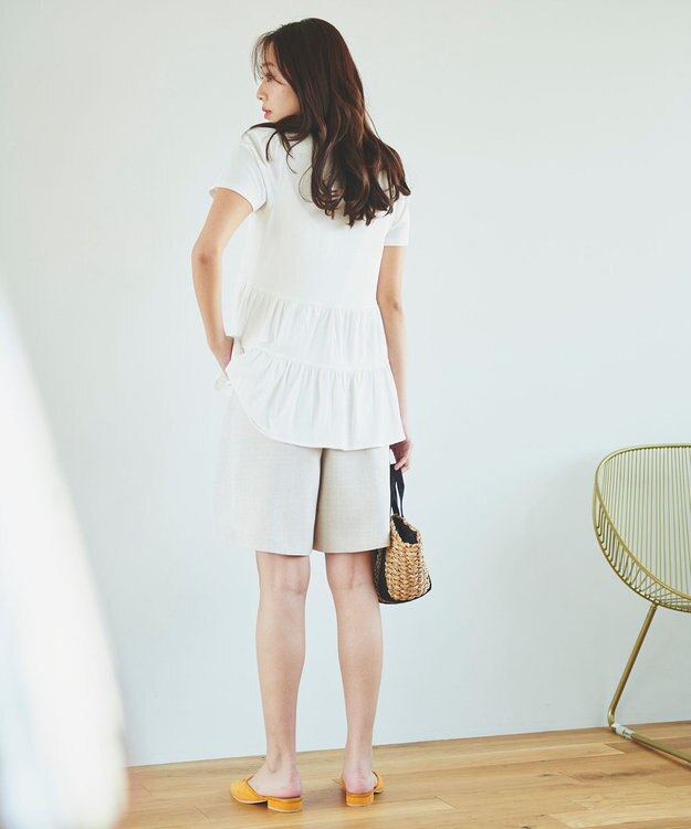 Feroux 【UVケア】ティアードチュニック Tシャツ ホワイト系