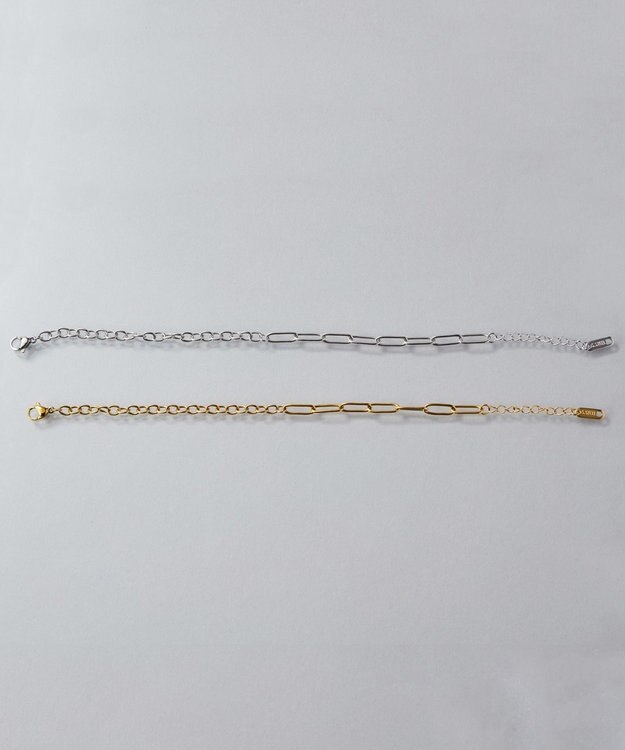 Phoebe 【金属アレルギー対応】チャンキーミックスチェーンブレスレット　ゴールド/サージカルステンレス ゴールド